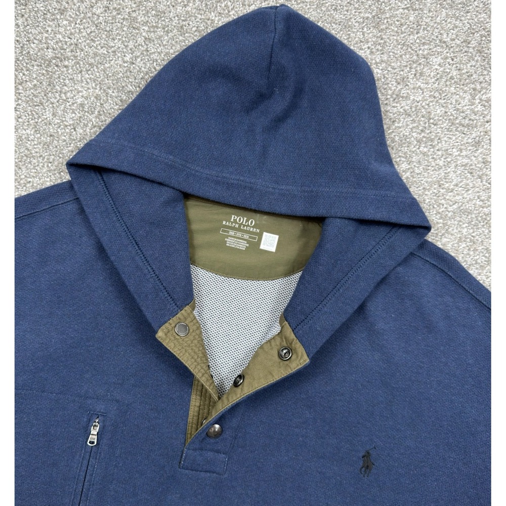 Polo Ralph Lauren Mens Big & Tall 3XLT Lightweight Knit Hoodie Navy - Picture 15 of 15